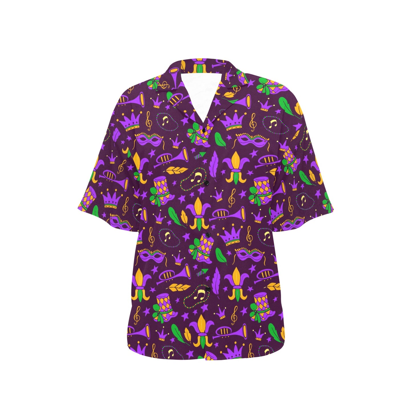 Mardi Gras Pattern Print Design 08 Women's Hawaiian Shirt