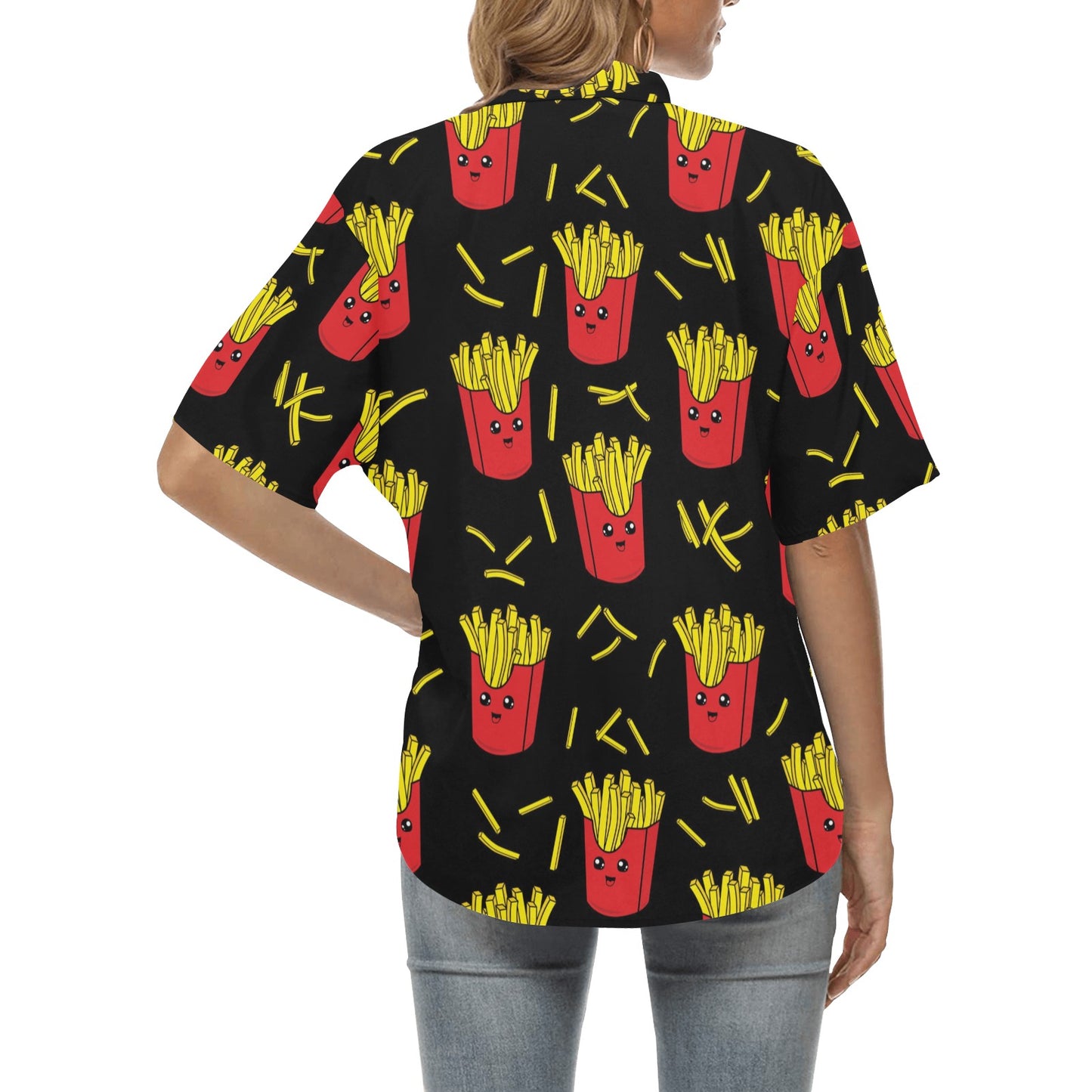 French Fried Pattern Print Design 03 Women's Hawaiian Shirt