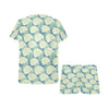 Wave Japan Style Print Design LKS302 Women's Short Pajama Set