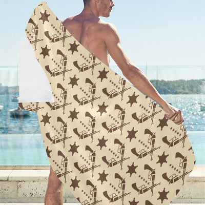 Western Cowboy Print Design LKS302 Beach Towel 32" x 71"