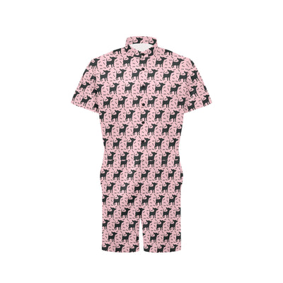 Chihuahua Pink Print Pattern Men's Romper