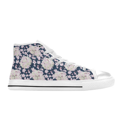 Sakura Print Design LKS305 High Top Women's White Shoes