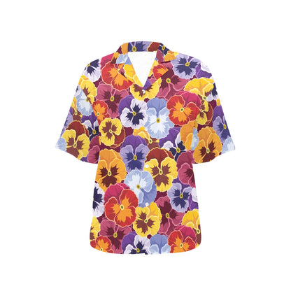 Pansy Pattern Print Design PS01 Women's Hawaiian Shirt