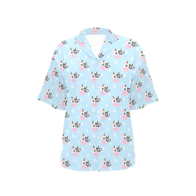 Cow Pattern Print Design 07 Women's Hawaiian Shirt