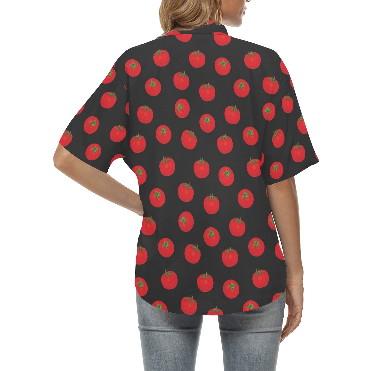 Tomato Print Design LKS305 Women's Hawaiian Shirt
