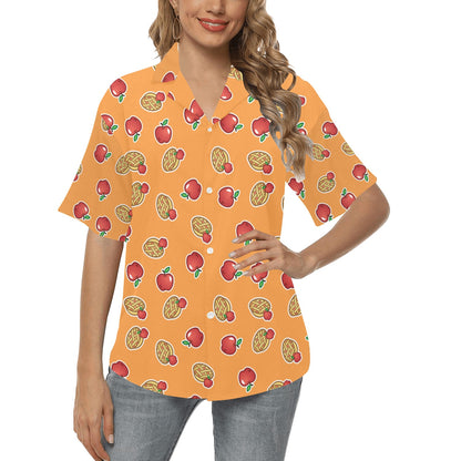 Apple Pie Pattern Print Design 02 Women's Hawaiian Shirt