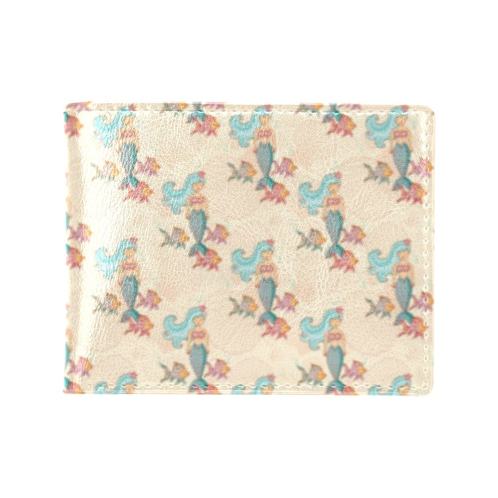 Mermaid Girl With Fish Design Print Men's ID Card Wallet