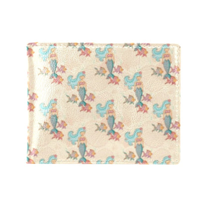 Mermaid Girl With Fish Design Print Men's ID Card Wallet