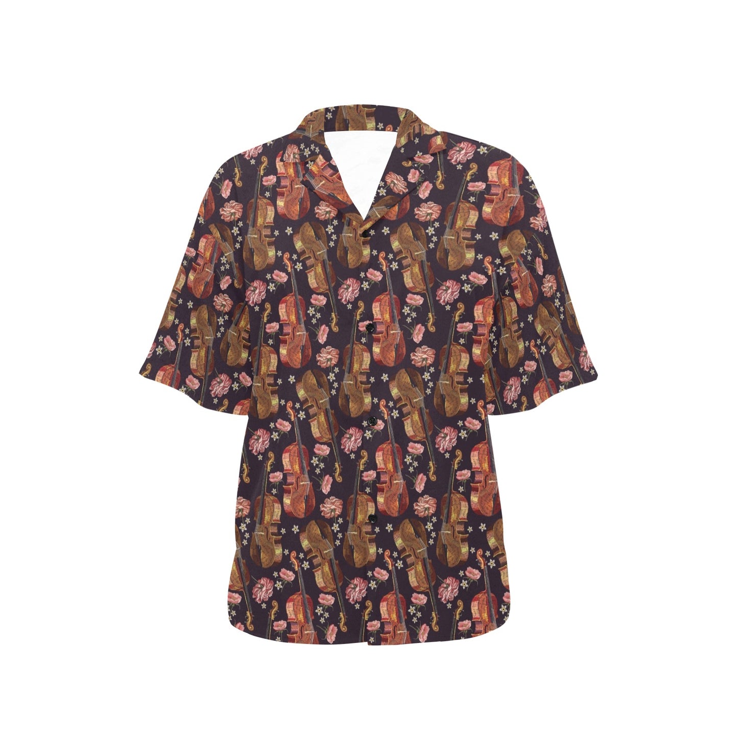Violin Print Design LKS402 Women's Hawaiian Shirt