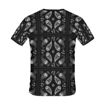 Bandana Paisley Black Print Design LKS308 Men's All Over Print T-shirt