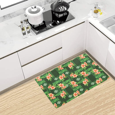 Hibiscus Pattern Print Design HB05 Kitchen Mat