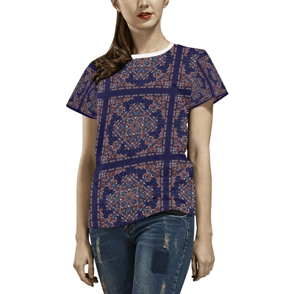 Bandana Print Design LKS3012 Women's  T-shirt