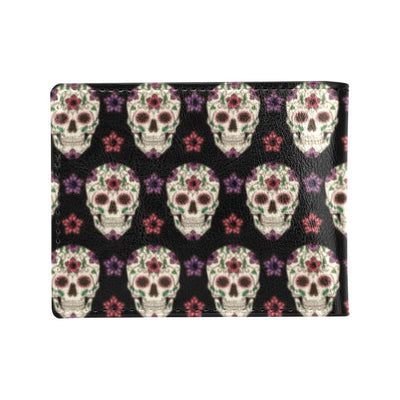 Sugar Skull Print Design LKS304 Men's ID Card Wallet