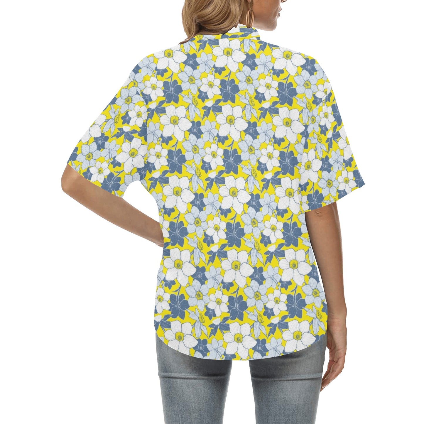Daffodils Pattern Print Design 01 Women's Hawaiian Shirt