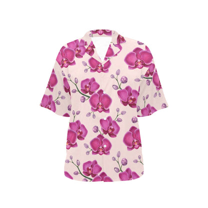 Orchid Pattern Print Design A02 Women's Hawaiian Shirt
