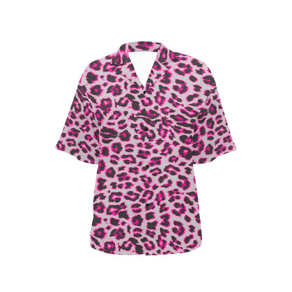 Leopard Pattern Print Design 02 Women's Hawaiian Shirt