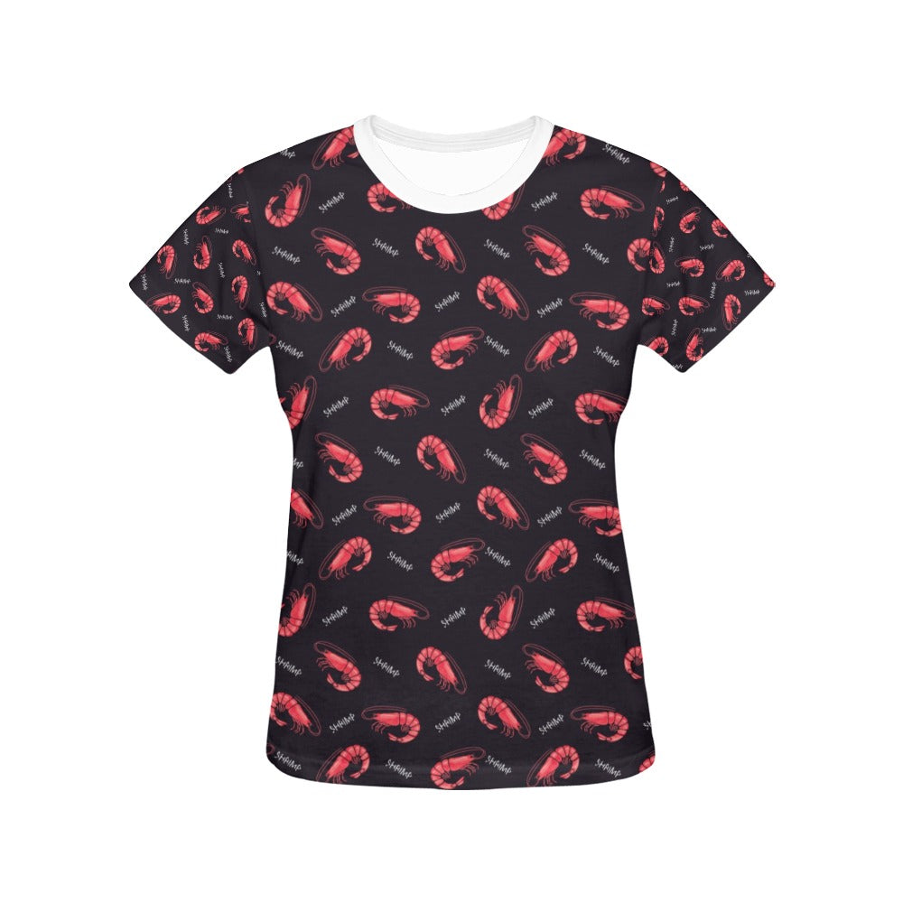 Shrimp Print Design LKS302 Women's  T-shirt