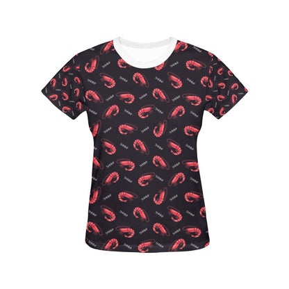Shrimp Print Design LKS302 Women's  T-shirt