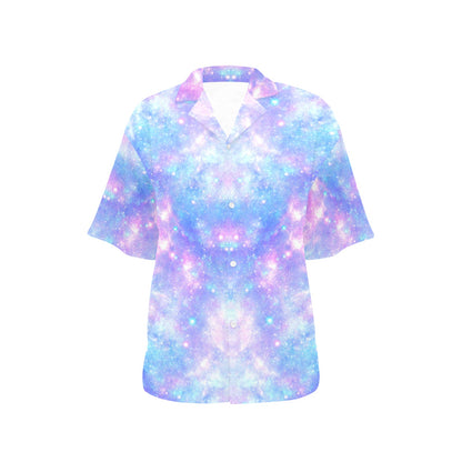 Galaxy Stardust Pastel Color Print Women's Hawaiian Shirt