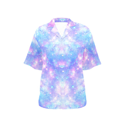 Galaxy Stardust Pastel Color Print Women's Hawaiian Shirt