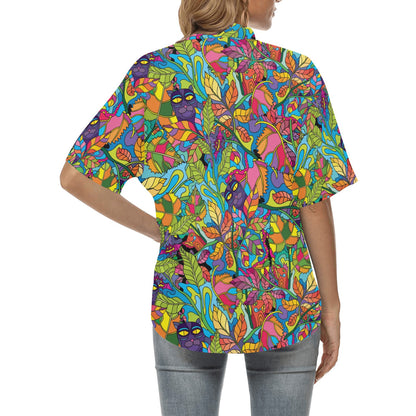 Trippy Print Design LKS301 Women's Hawaiian Shirt