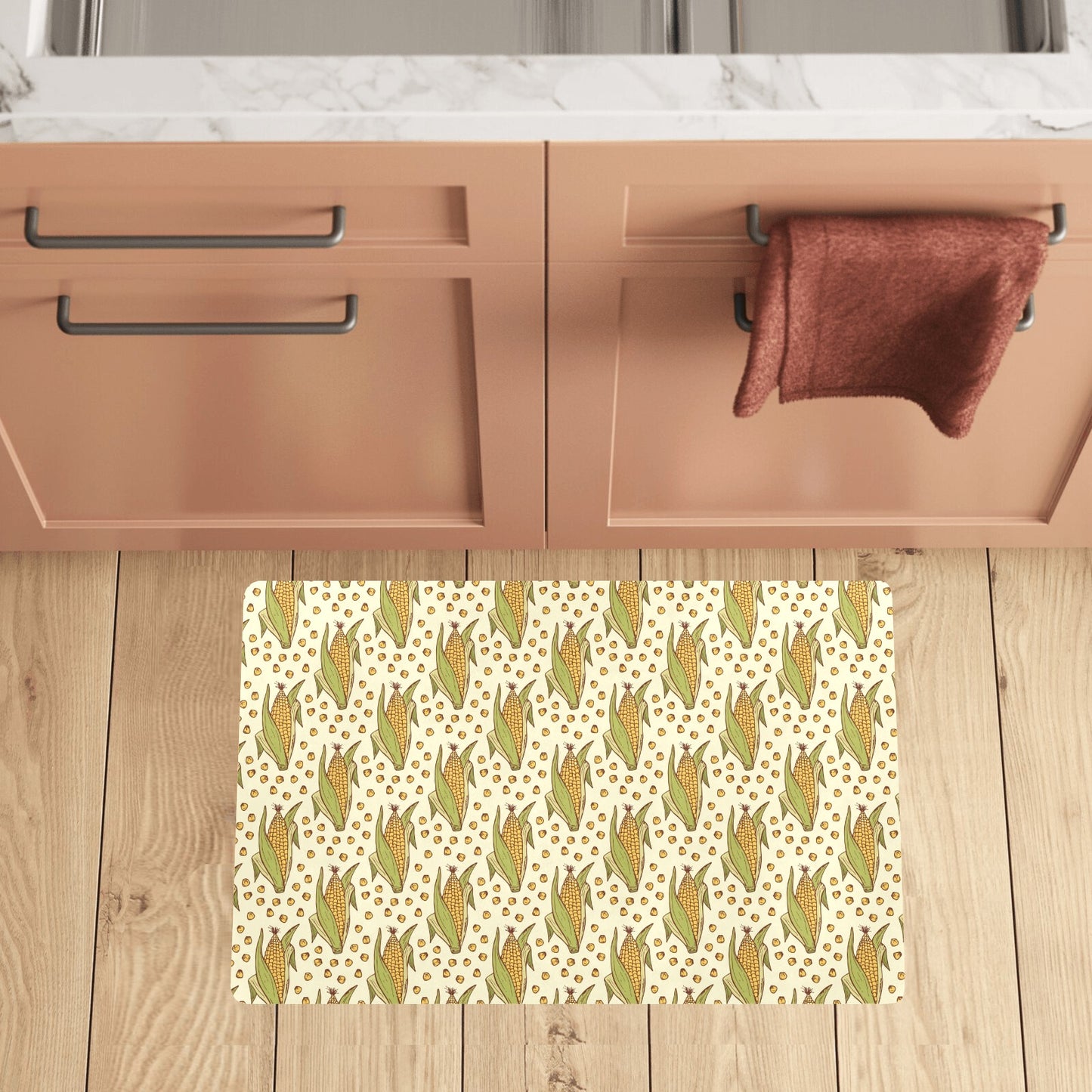 Corn Pattern Print Design 01 Kitchen Mat