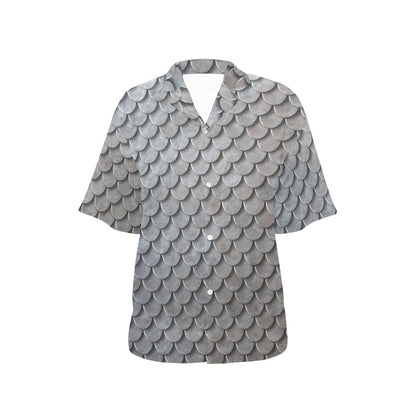 Armor Scales Pattern Print Design 03 Women's Hawaiian Shirt