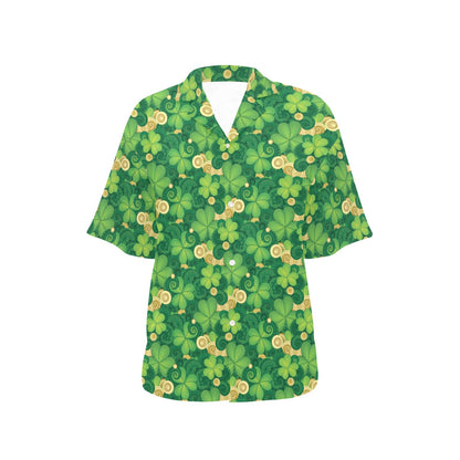 Shamrock Print Design LKS301 Women's Hawaiian Shirt