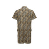 Elegant Gold leaf Print Men's Romper