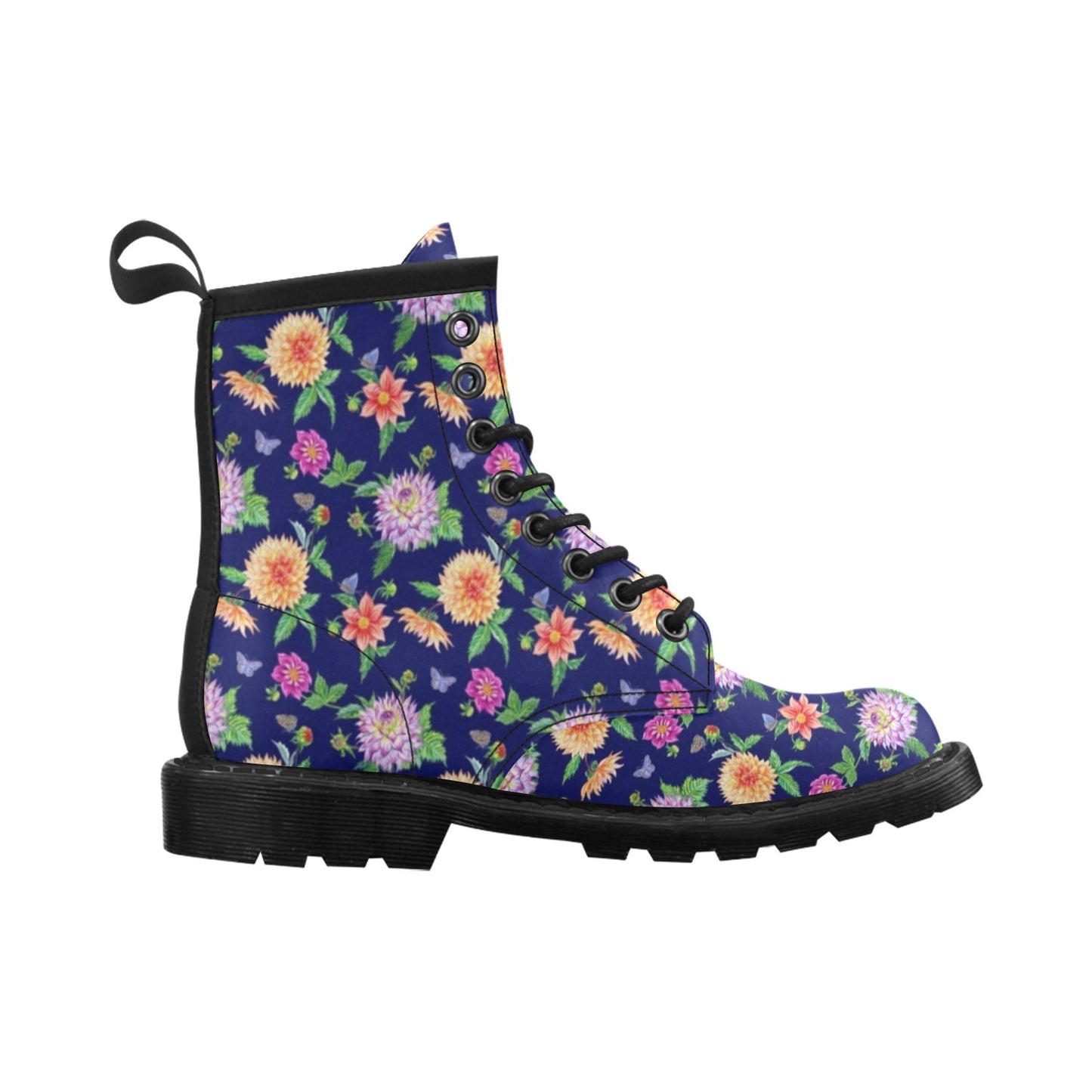 Dahlia Pattern Print Design DH010 Women's Boots