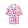 Cupcake Pattern Print Design CP05 Women's Hawaiian Shirt