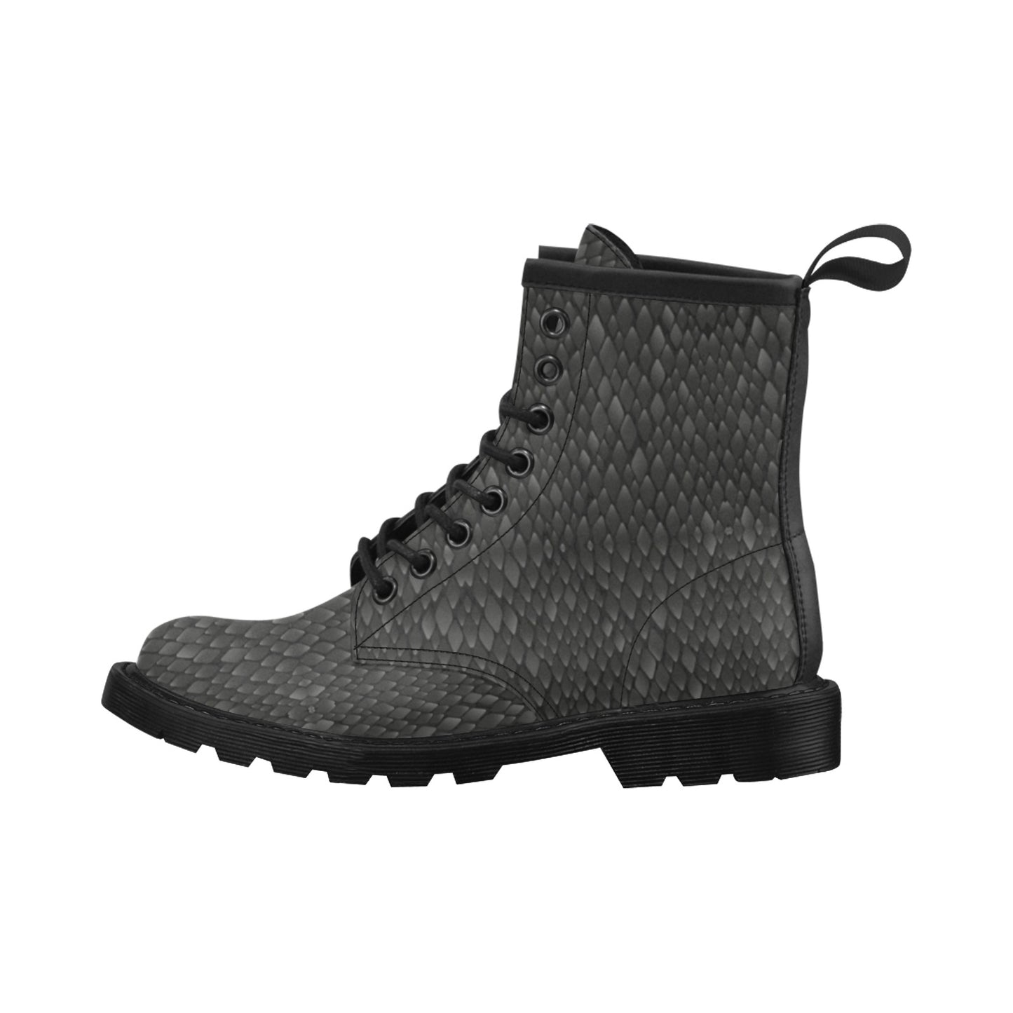 Snake Skin Black Print Women's Boots