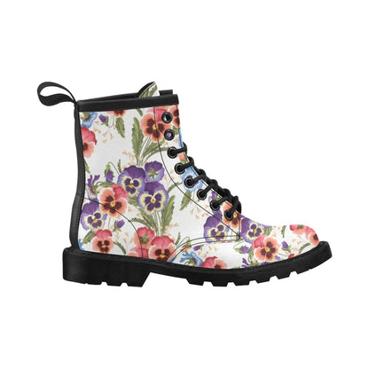 Pansy Pattern Print Design PS06 Women's Boots