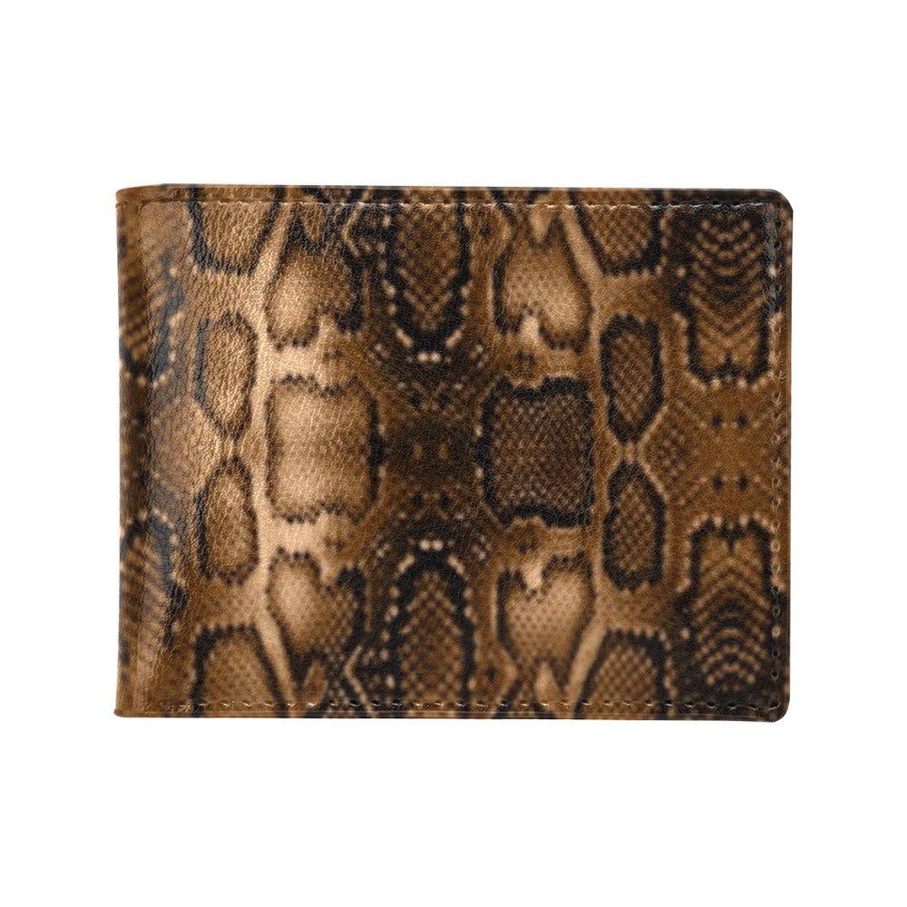 Snake Skin Brown Print Men's ID Card Wallet