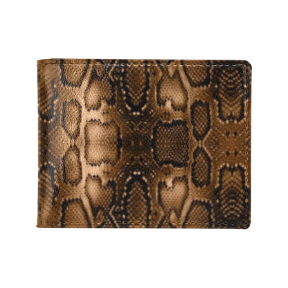 Snake Skin Brown Print Men's ID Card Wallet