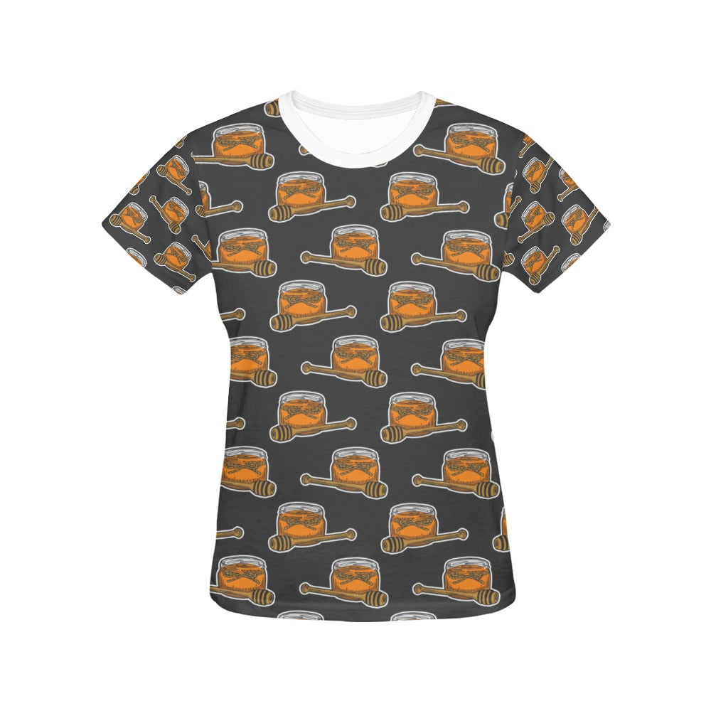 Honey Bee Print Design LKS305 Women's  T-shirt