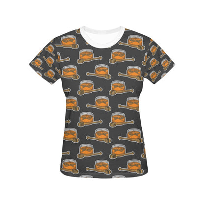 Honey Bee Print Design LKS305 Women's  T-shirt