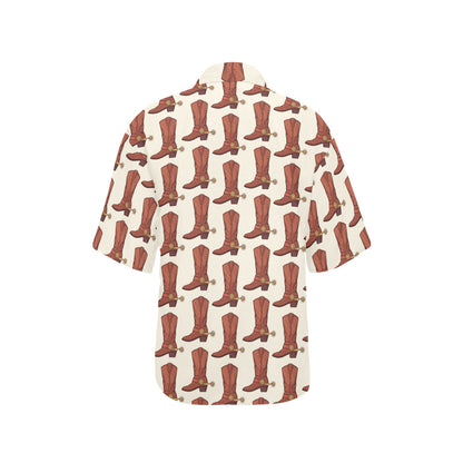 Cowboy Pattern Print Design 06 Women's Hawaiian Shirt