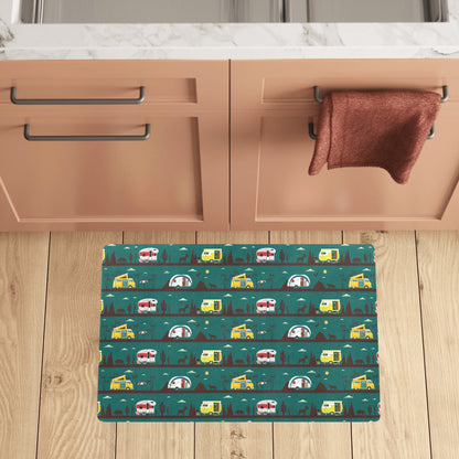 Camper Pattern Print Design 05 Kitchen Mat