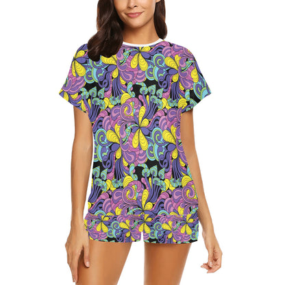 Trippy Print Design LKS305 Women's Short Pajama Set