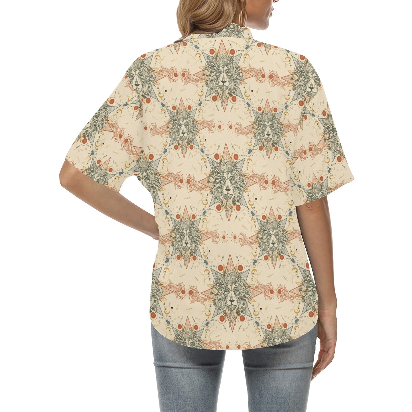 Leo Pattern Print Design 02 Women's Hawaiian Shirt