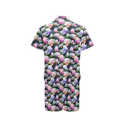 Lotus Flower Print Design Men's Romper