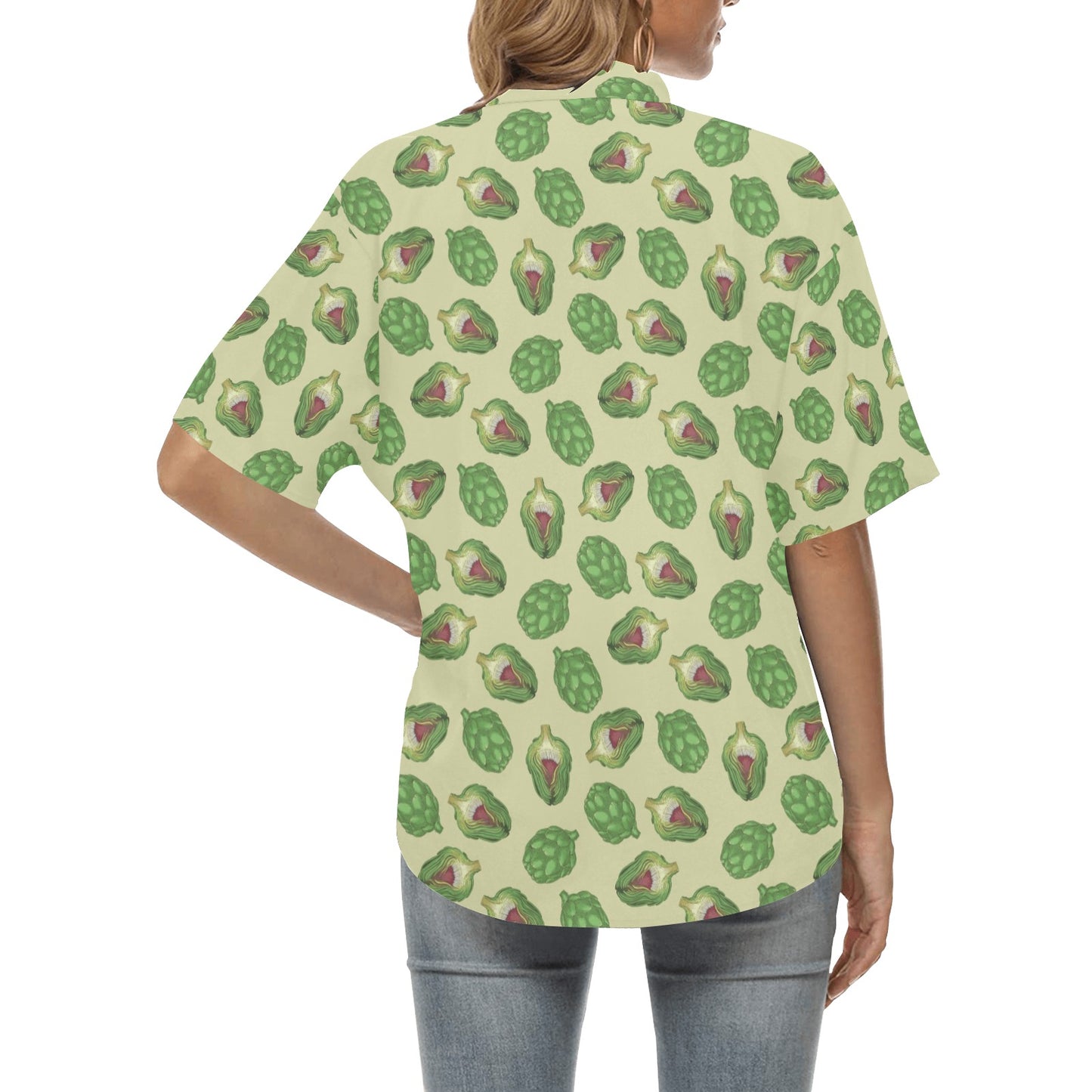 Artichoke Pattern Print Design 03 Women's Hawaiian Shirt