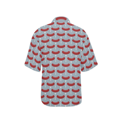 Sausage Print Design LKS301 Women's Hawaiian Shirt