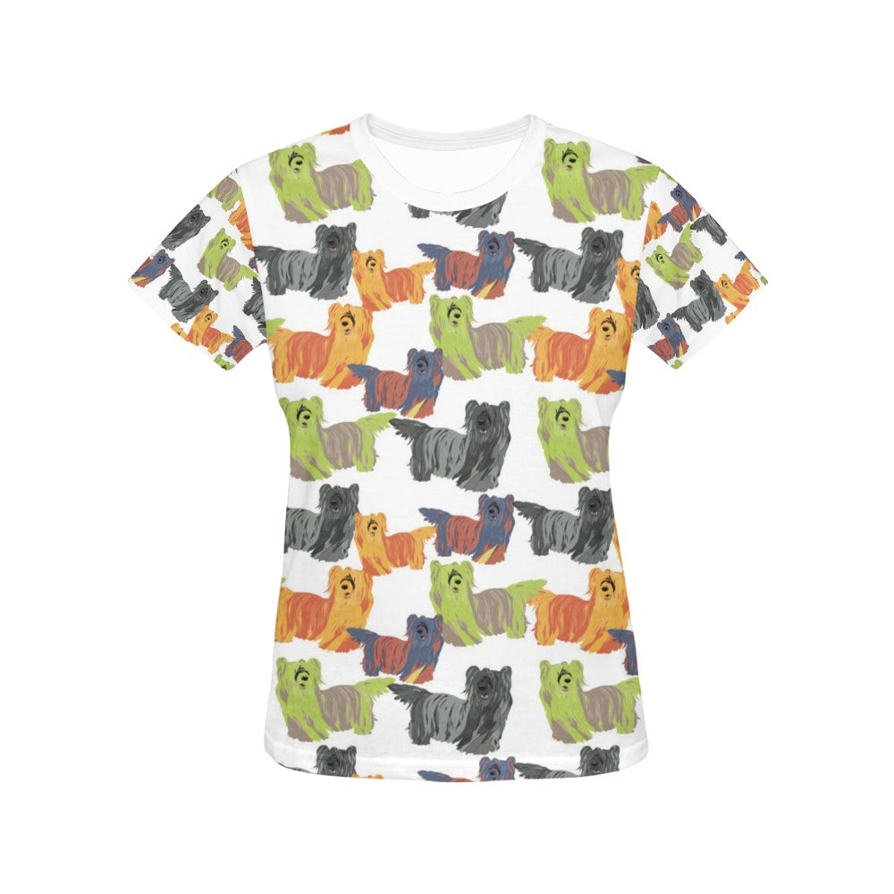 Skye Terriers Print Design LKS301 Women's  T-shirt