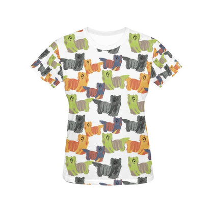 Skye Terriers Print Design LKS301 Women's  T-shirt
