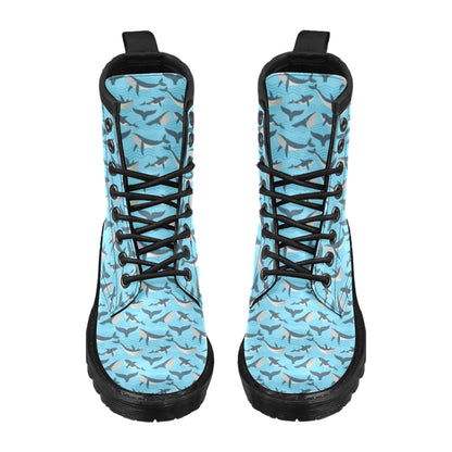 Whale Pattern Design Themed Print Women's Boots
