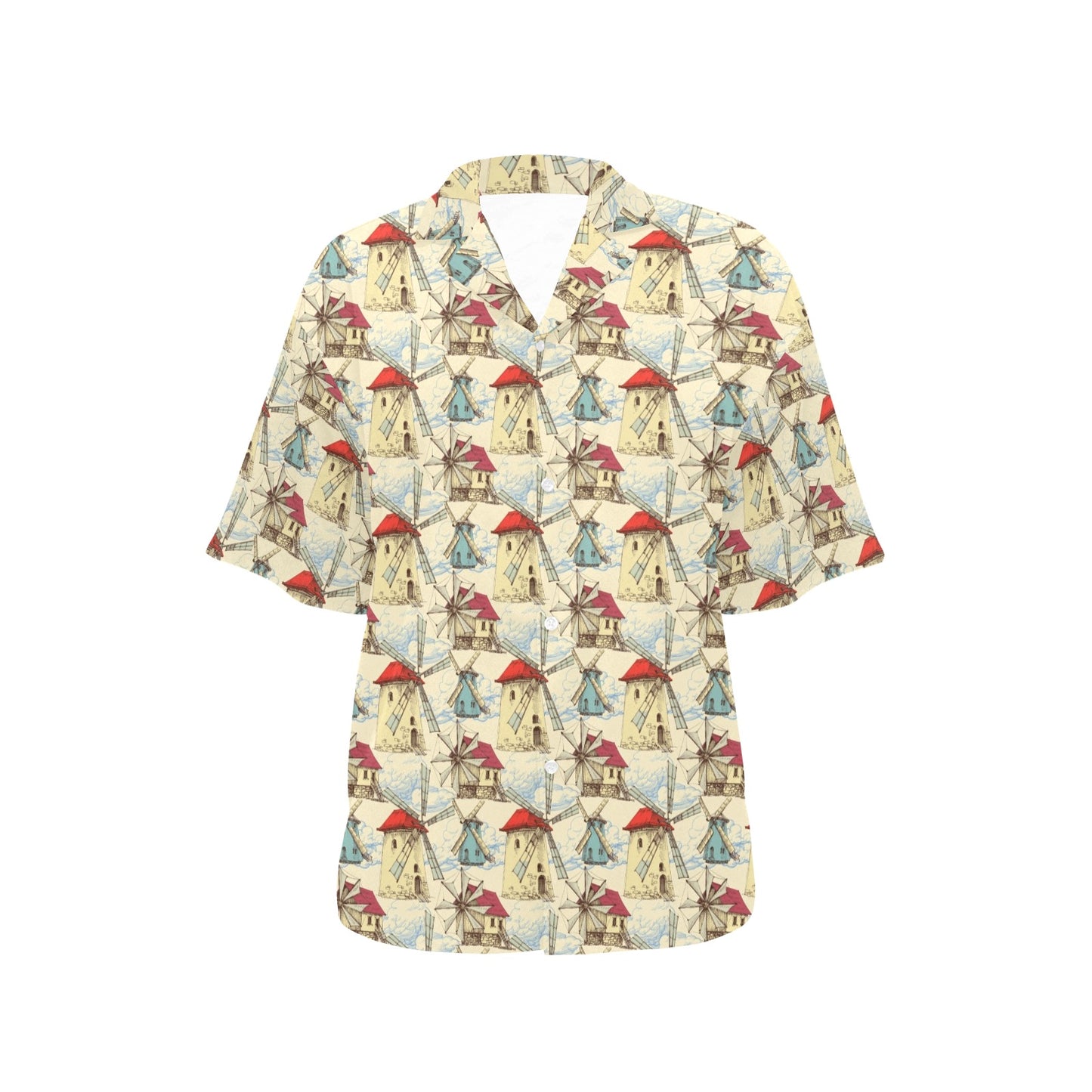 Windmill Pattern Print Design 01 Women's Hawaiian Shirt