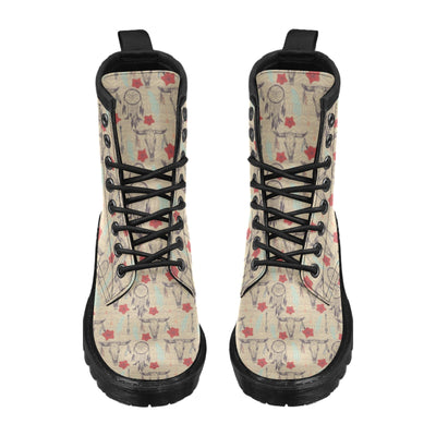 Native Buffalo Head Themed Design Print Women's Boots