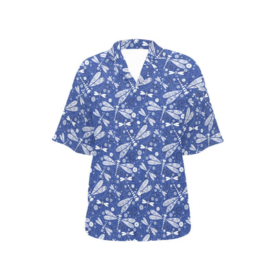 Dragonfly Pattern Print Design 03 Women's Hawaiian Shirt